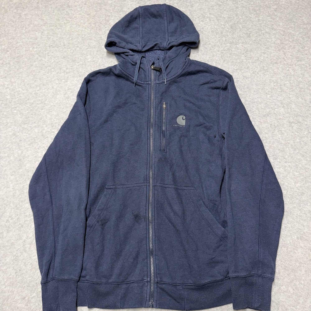 Carhartt Mens Medium Blue Force Full Zip Fleece Relaxed Fit Hoodie 103851 NVH
